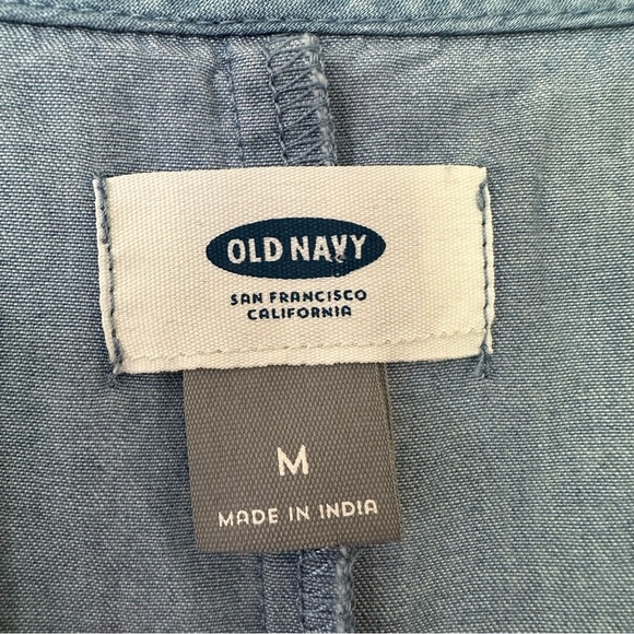 Boho Tunic Dress Embroidered Denim Hippie Blue Old Navy Women’s M Casual Comfy - Picture 4 of 8